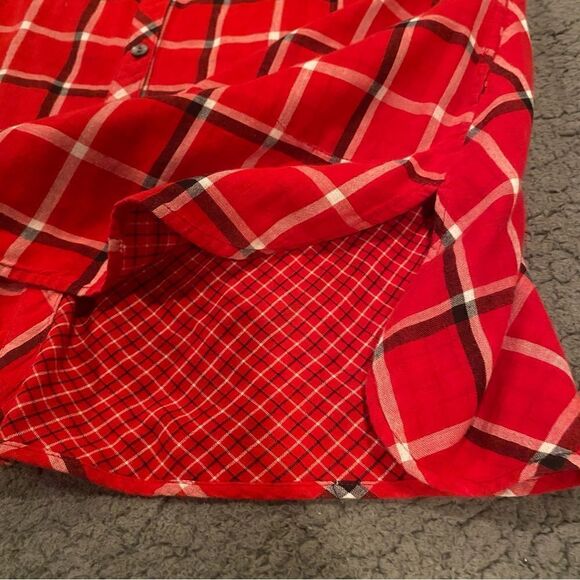 J Jill Red Plaid Oversized Shirt Size Small - Picture 6 of 12